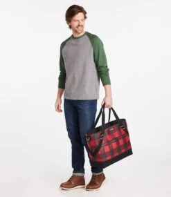 L.L.Bean Insulated Tote, Large, Plaid -Outdoor Exploration 518027 0 48