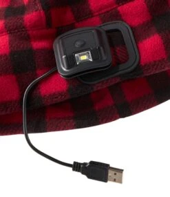 Men's L.L.Bean Rechargeable LED Pathfinder Beanie, Plaid -Outdoor Exploration 518144 0 45