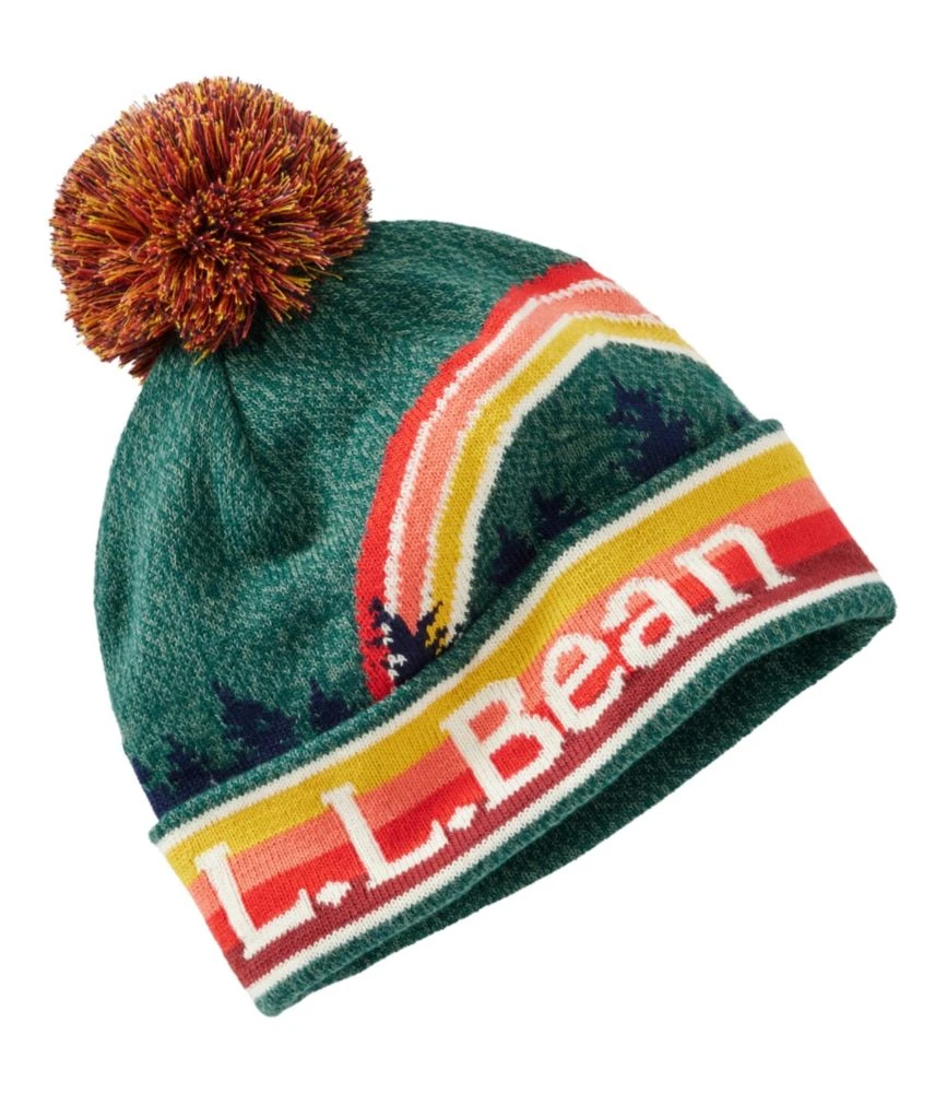 Toddlers' L.L.Bean Pom Hat, Scenic Stripe 3 Toddlers' L.L.Bean Pom Hat, Scenic Stripe