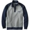 L.L.Bean Men's Quilted Sweatshirt, Mockneck, Colorblock