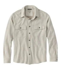 L.L.Bean Men's Washed Cotton Double-Knit Chamois Shirt, Long-Sleeve