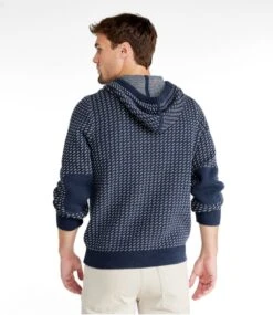 L.L.Bean Men's Wicked Soft Cotton/Cashmere Sweater, Hoodie, Intarsia -Outdoor Exploration 518216 0 45
