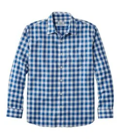 L.L.Bean Men's Bean's Wrinkle-Free Everyday Shirt, Traditional Untucked Fit, Plaid, Long-Sleeve