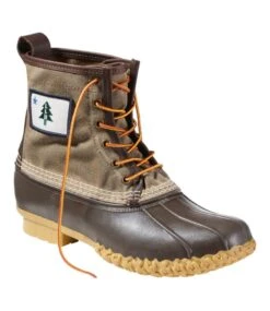 L.L.Bean Men's Bean Boots, 8" Waxed Canvas, Vacationland -Outdoor Exploration 519214 0 48