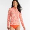 L.L.Bean Women's SunSmart® UPF 50+ Sun Shirt, Quarter-Zip Print -Outdoor Exploration 519412 53641 41