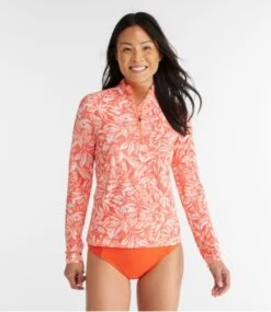 L.L.Bean Women's SunSmart® UPF 50+ Sun Shirt, Quarter-Zip Print