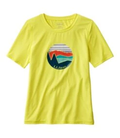 L.L.Bean Women's SunSmart® UPF 50+ Sun Shirt, Short-Sleeve Graphic -Outdoor Exploration 519420 0 45