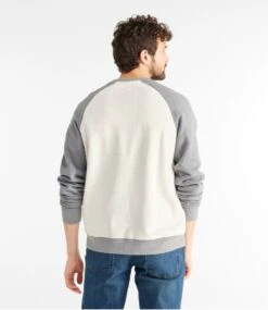 Men's L.L.Bean 1912 Sweatshirt, Raglan Crewneck, Logo, Colorblock -Outdoor Exploration 519523 0 45