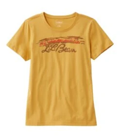 L.L.Bean Women's Washed Cotton Tee, Short-Sleeve Crewneck Graphic