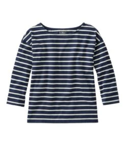 L.L.Bean Women's Heritage Mariner Top, Boatneck Three-Quarter-Sleeve Stripe