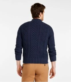 L.L.Bean Men's Signature Cotton Fisherman Sweater, Quarter-Zip -Outdoor Exploration 519707 0 45