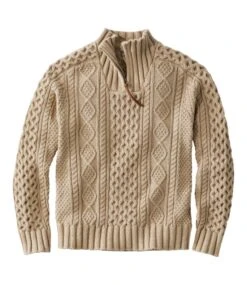 L.L.Bean Men's Signature Cotton Fisherman Sweater, Quarter-Zip