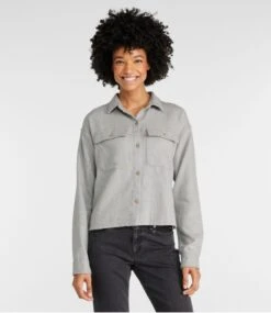 L.L.Bean Women's Signature Heritage Textured Flannel Shirt, Cropped -Outdoor Exploration 519722 0 44