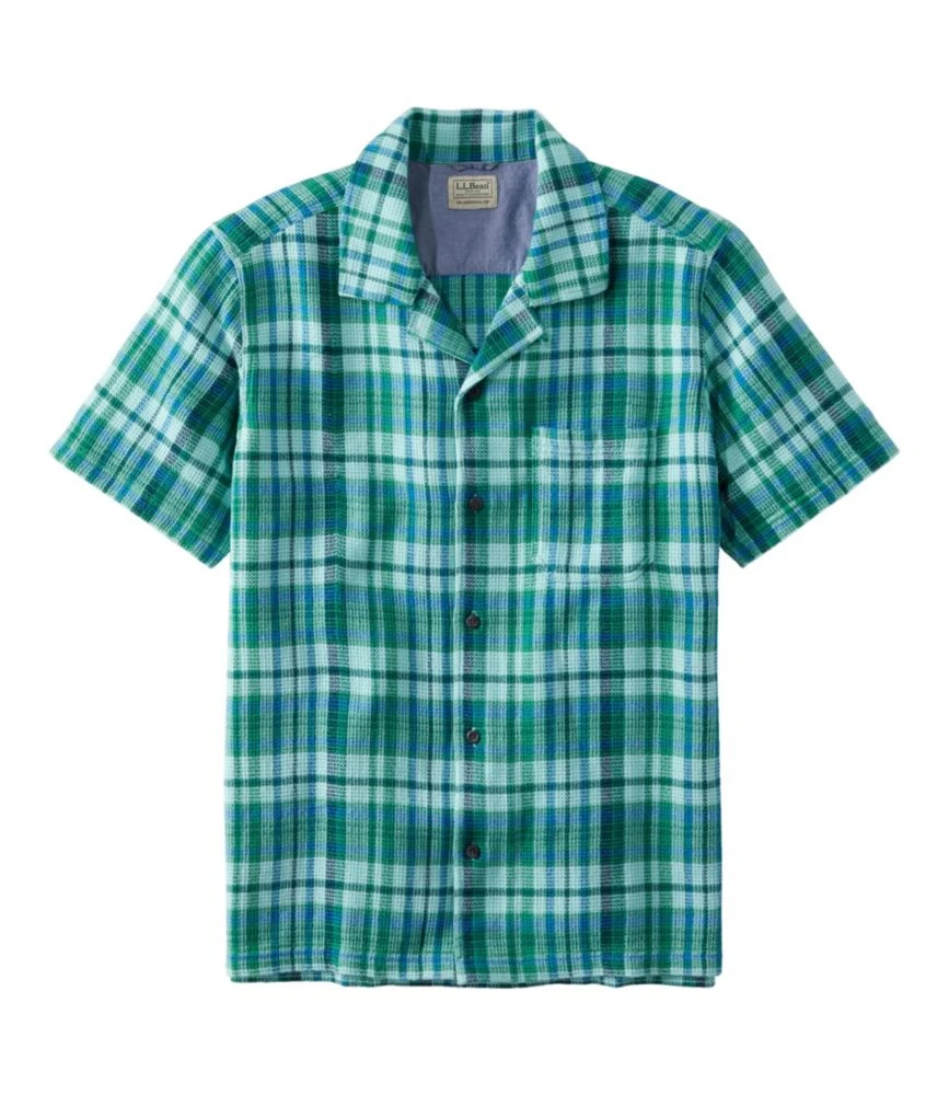 L.L.Bean Men's Rugged Waffle Shirt, Plaid, Traditional Untucked Fit, Short-Sleeve 3 L.L.Bean Men's Rugged Waffle Shirt, Plaid, Traditional Untucked Fit, Short-Sleeve