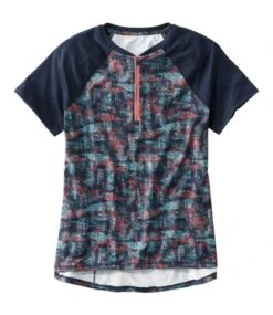 L.L.Bean Women's Comfort Cycling Jersey Print Short-Sleeve