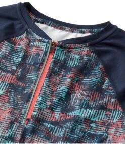 L.L.Bean Women's Comfort Cycling Jersey, Long-Sleeve Print -Outdoor Exploration 519860 0 46