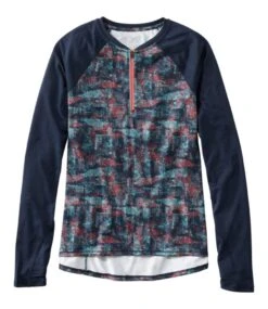 L.L.Bean Women's Comfort Cycling Jersey, Long-Sleeve Print