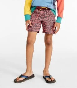L.L.Bean Kids' Stowaway Shorts, Print -Outdoor Exploration 520020 0 45