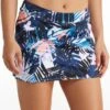 L.L.Bean Women's New Currents Swimwear, Rouched Swim Skort Print -Outdoor Exploration 520101 52390 41