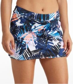 L.L.Bean Women's New Currents Swimwear, Rouched Swim Skort Print