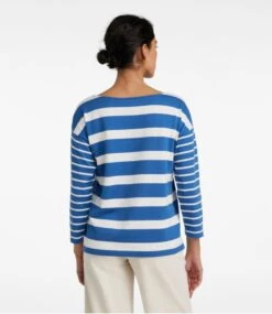 L.L.Bean Women's Heritage Mariner Top, Boatneck Three-Quarter-Sleeve Blocked Stripe -Outdoor Exploration 520199 0 45