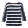 L.L.Bean Women's Heritage Mariner Top, Boatneck Three-Quarter-Sleeve Blocked Stripe -Outdoor Exploration 520199 54248 41