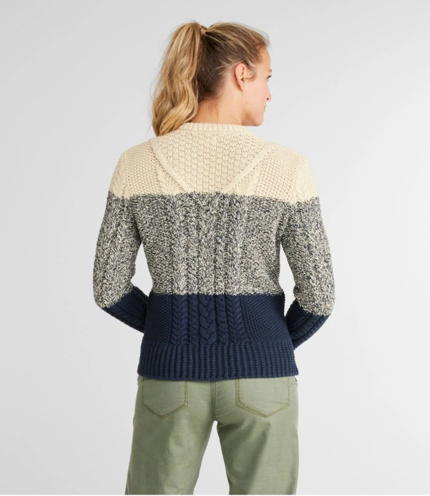 L.L.Bean Women's Signature Cotton Fisherman Sweater, Pullover Colorblock 5 L.L.Bean Women's Signature Cotton Fisherman Sweater, Pullover Colorblock - Image 3