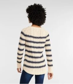 L.L.Bean Women's Signature Cotton Fisherman Tunic Sweater, Stripe -Outdoor Exploration 520233 0 45