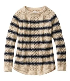 L.L.Bean Women's Signature Cotton Fisherman Tunic Sweater, Stripe