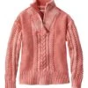 L.L.Bean Women's Signature Cotton Fisherman Sweater, Quarter-Zip Washed -Outdoor Exploration 520250 54251 41