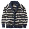 L.L.Bean Men's Signature Cotton Fisherman Sweater, Shawl-Collar Cardigan, Stripe -Outdoor Exploration 520252 42882 41