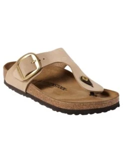 L.L.Bean Women's Birkenstock Big Buckle Gizeh Sandals, Nubuck -Outdoor Exploration 520322 0 48