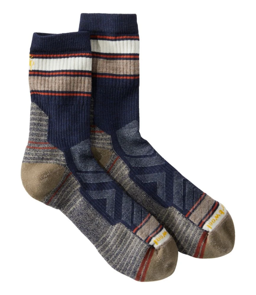 L.L.Bean Men's Smartwool Hike Light Cushion Mid Crew Stripe Sock 3 L.L.Bean Men's Smartwool Hike Light Cushion Mid Crew Stripe Sock